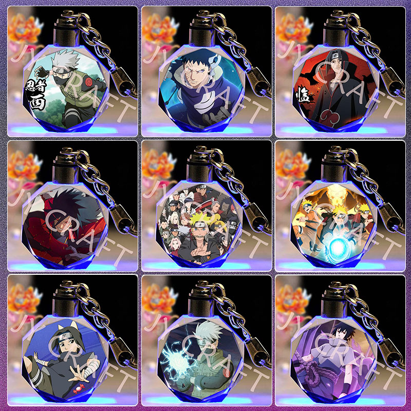 新款个性潮款超酷火影忍者宇智波佐助鼬万花筒水晶钥匙扣书包挂件
