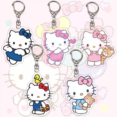 HelloKitty猫周边亚克力双面高清钥匙扣书包背包挂件礼物卡通可爱