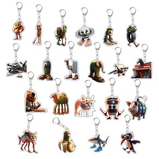 国外美国外国山海经钥匙扣搞怪抽象通木棍人大脚树亚克力书包挂件