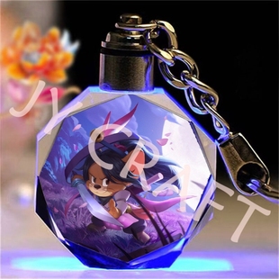 汤姆猫和老鼠水晶发光钥匙扣书包挂件定制送生日毕业礼物送男女