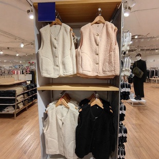 试衣间女装仿羊羔绒摇粒绒背心保暖马甲外套秋冬2024新款477057