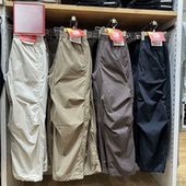 保暖休闲长裤 阔感裤 松紧宽松百搭工装 试衣间秋冬款 伞兵裤 女470732