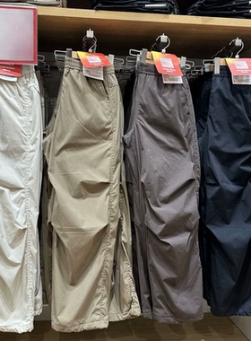 试衣间秋冬款保暖休闲长裤阔感裤松紧宽松百搭工装伞兵裤女470732