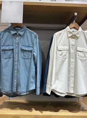 试衣间秋季新款全棉工装衬衫/长袖衬衣空调衫外套女479579/480004