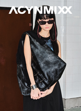 Acynmixx蕾丝包2025新款小众复古擦色大容量托特包女单肩斜挎包