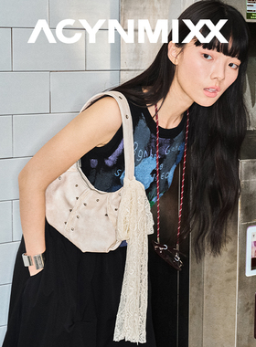 Acynmixx小号蕾丝包废土风软皮半月饺子包设计感单肩腋下包手拎包