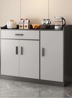 餐边柜靠墙一体家用客厅置物柜简约厨房灰色收纳柜子储物柜茶水柜