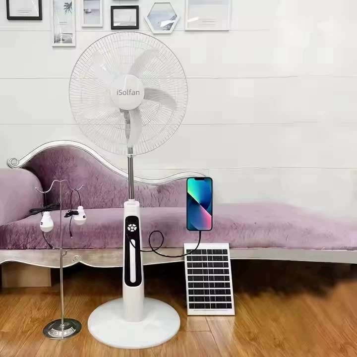 Ventoinha solar sem escova iSolfan com lanterna e bateria