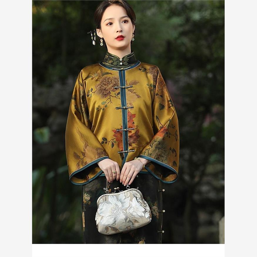 旗袍对襟外套女长袖兔年2