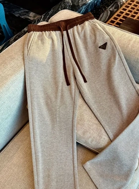 【专柜品质】25秋冬季混纺潮牌撞色高级舒适休闲宽松直筒男5813