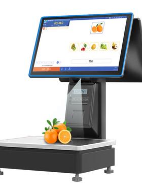 Ai智能识别称重收银秤新蜜AB-1691T收银一体机触摸双屏散称收款机