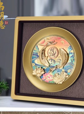 速发弗朗德连年有余招财鱼摆件锦鲤客厅玄关装饰品乔迁新居礼品金