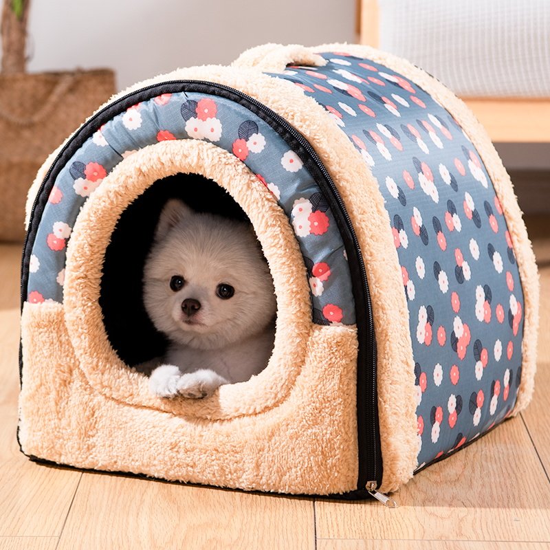 速发猫窝保季季用猫咪用品半封闭式猫屋冬通四暖幼猫泰迪狗窝秋天