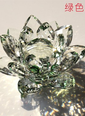 速发精品水晶莲花摆件车内装饰结婚礼物佛供用品家居摆件荷花