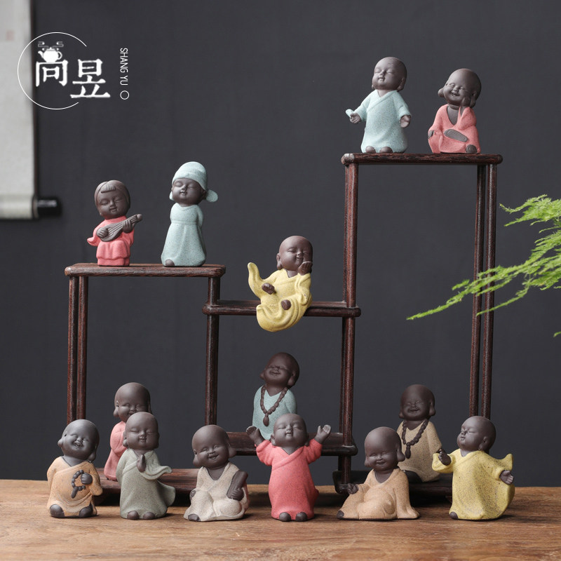 速发茶功摆件小和尚宠夫茶具零配件可养茶桌茶台精品个性茶道茶玩