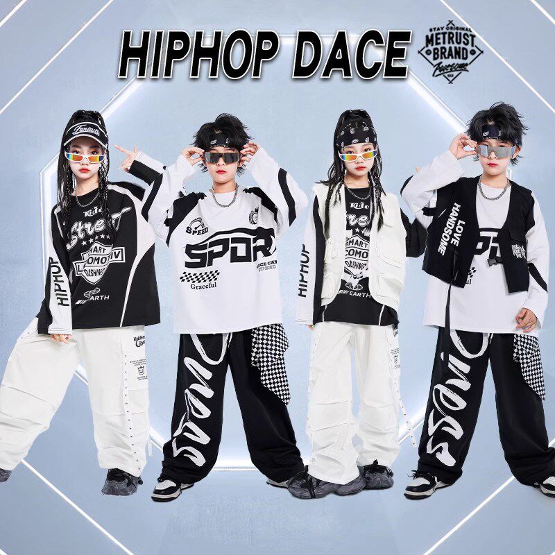 速发少儿hip装op街舞演出服男孩嘻哈机车服孩舞士爵服h酷帅炸街潮