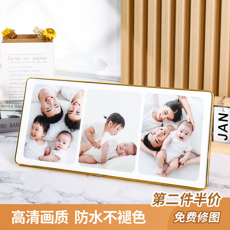 速发相框摆台照片加晶印洗相片儿童高打制作水级宫格三联相册