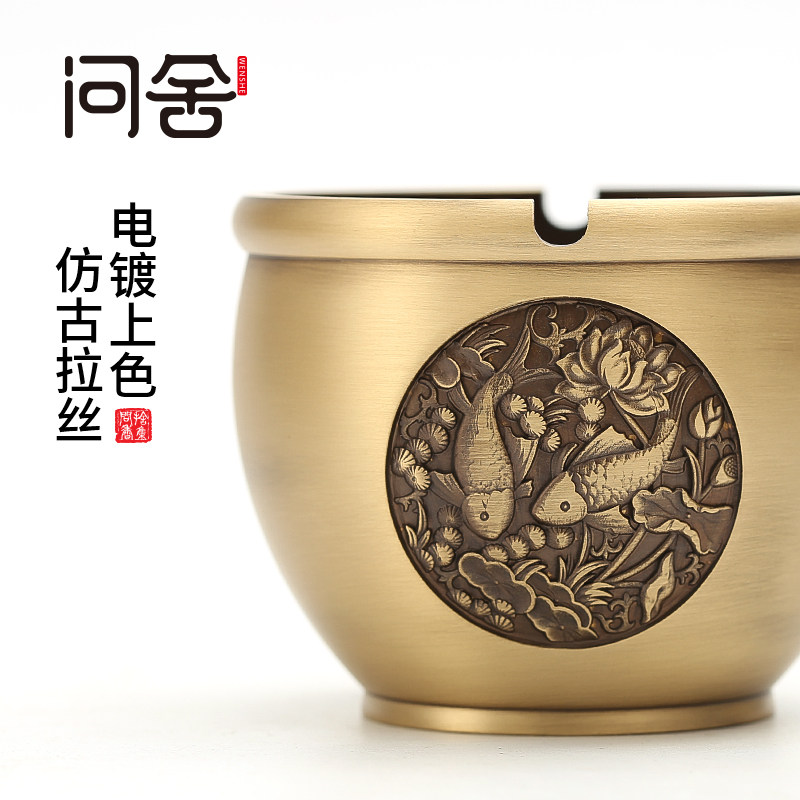 速发纯铜香炉家用室内供佛用品供奉烧香香薰炉缸摆件财神镇宅圆缸