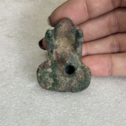速发古玩杂项收藏秦汉时期挫金银青铜青蛙摆件