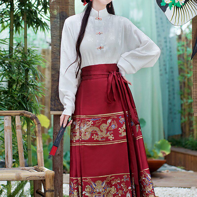 速发红色马面裙装套新中酒订婚敬式服新娘结婚改良汉服国风半身裙