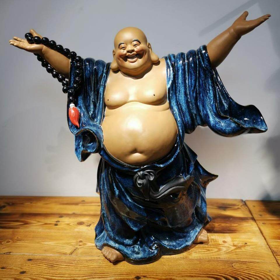 精品佛财招财神笑纳天VDX下财酒店公司大堂玄关风人物摆件屏厂家