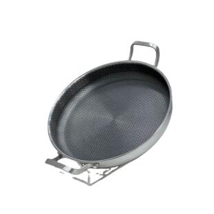 新品家316平底三层钢锈钢蜂窝不沾用户不外煎烤直盘大径通用