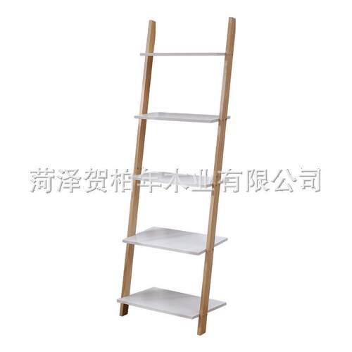 置实客木卧室欧物架靠墙书架厅简约落北地收纳架子梯形花架