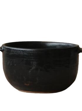 热侘寂风粗陶餐两件套创意一人食温菜陶瓷具器具蜡烛Z1204加一炉