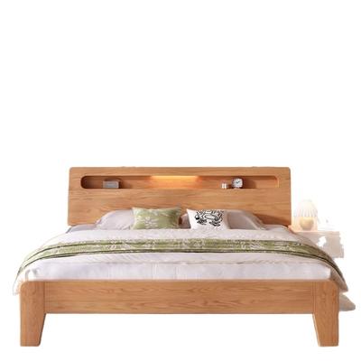 人实床1.米双人床家用卧木室橡木1.A04302m81.5米床主卧现代简约