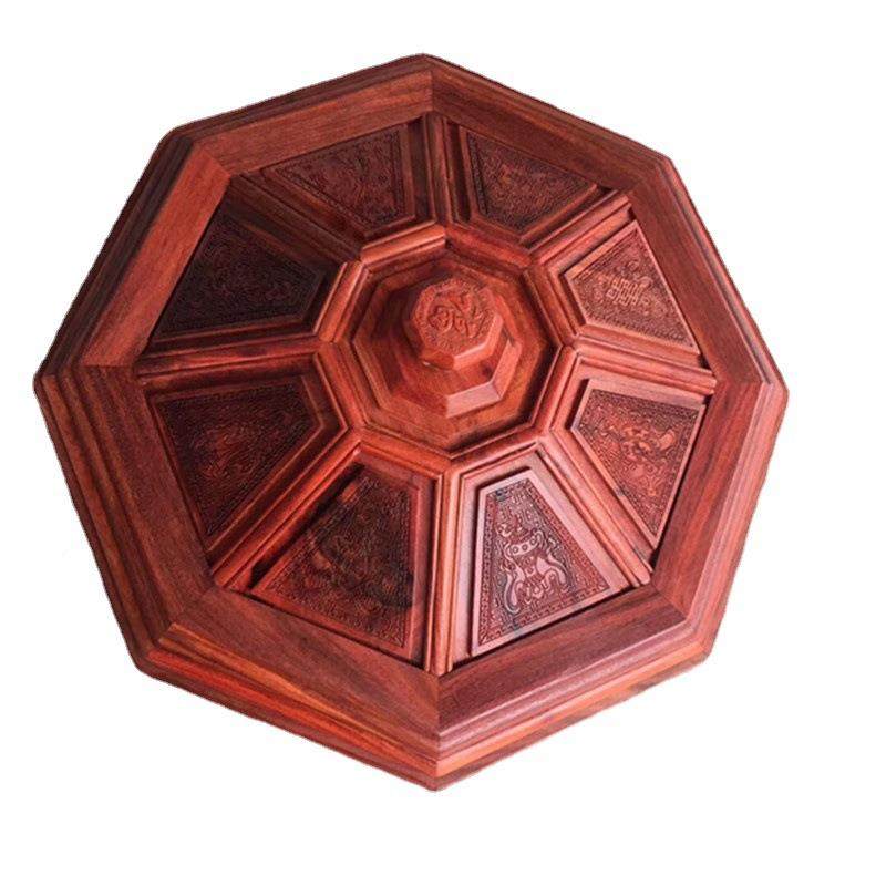 五福八角果盘糖盒赞比亚血檀格食艺果KLF盒木雕刻工九摆件,家居饰品,香薰托盘,淘宝优惠券,粉丝福利购,淘宝优惠卷