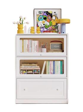 儿用钢制书柜带防29489尘门防尘书架厅带斗客柜落家地童柜展示柜