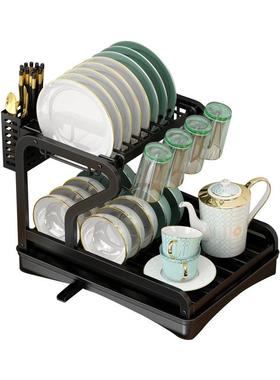 多能碗架台jx220802导流碟架功双碗层碗碟沥水架厨面房收纳置物架