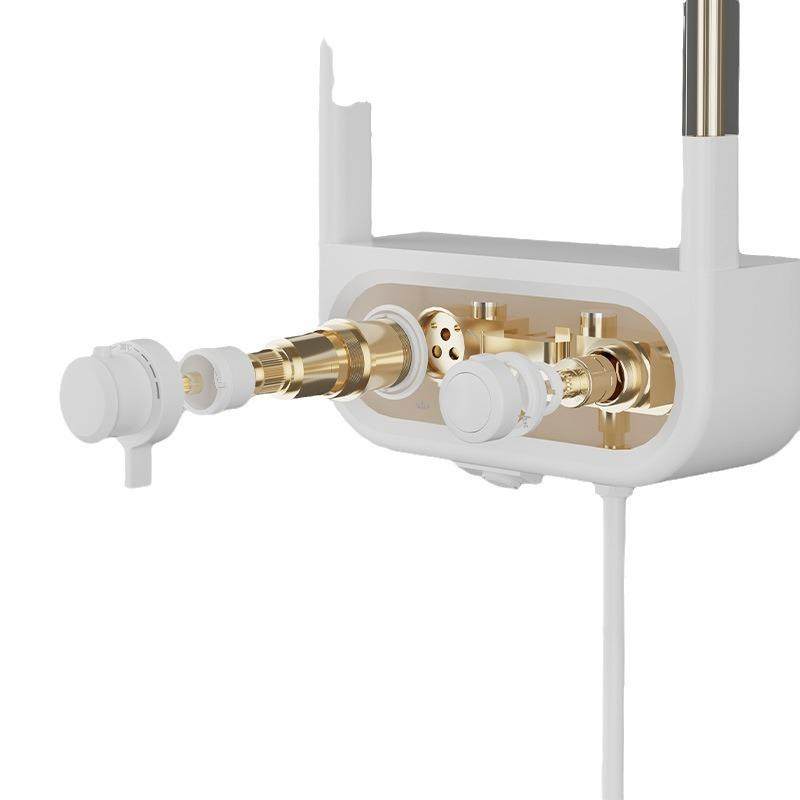 洒甜甜圈壁挂数显冷热甜甜圈花洒淋浴铜套装黄壁橱式式网红奶油风,家装主材,普通花洒套装,淘宝优惠券,粉丝福利购,淘宝优惠卷