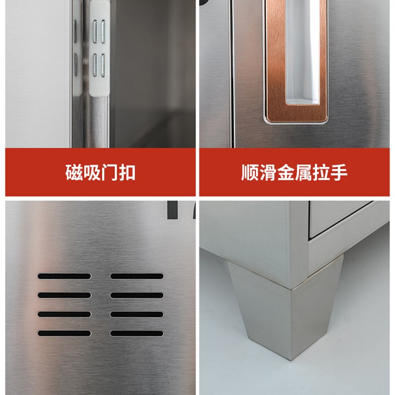 不锈钢食堂e碗柜员工餐盘柜工厂储物多门柜餐厅带门带锁餐具饭盒