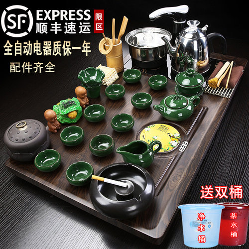 茶盘全自动上水茶具套装家用x烧水壶一体茶台客厅办公功夫茶海整