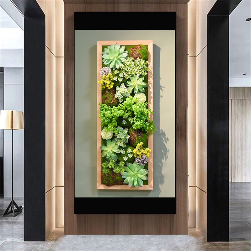 仿真多肉绿植g装饰框植物壁挂墙壁装饰挂件立体挂墙绿植背景墙鹿