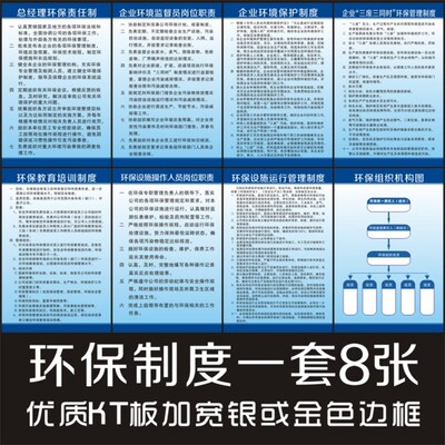 环境保护b管理制度  企业工厂车间标语 安监环保检查宣传标识牌