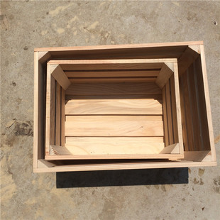 木箱实木收纳箱复古木箱储物v木条箱收纳超市水果陈列木框装饰木