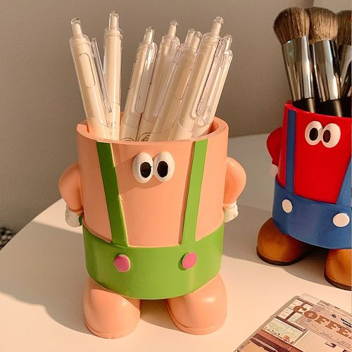 可爱化妆刷陶瓷收纳筒桌面收x纳盒口红化妆品置物架家居好物笔筒