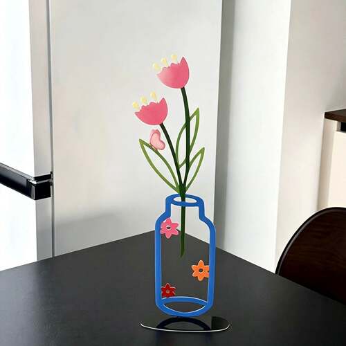 【新家的100个快递】多巴胺2d花瓶摆件创意客厅桌面装饰家居好物