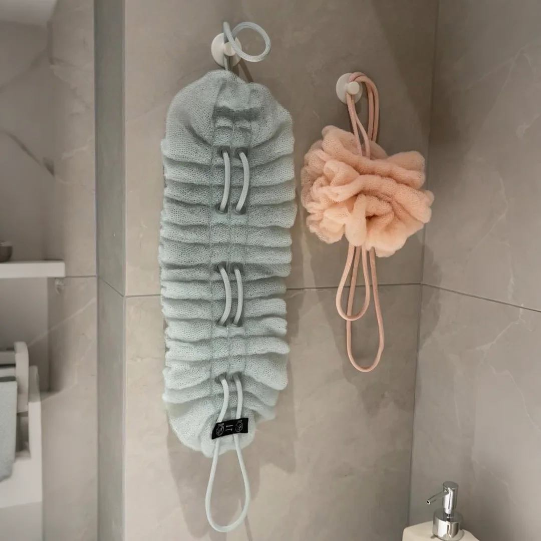 可拉伸沐浴球搓澡巾洗澡拉背一体