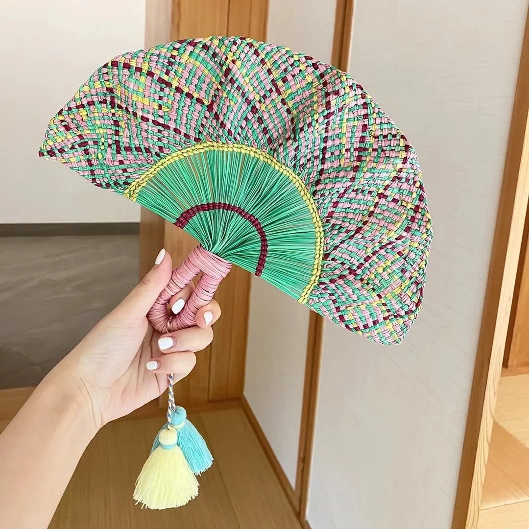 海草手工编织扇子非洲元素