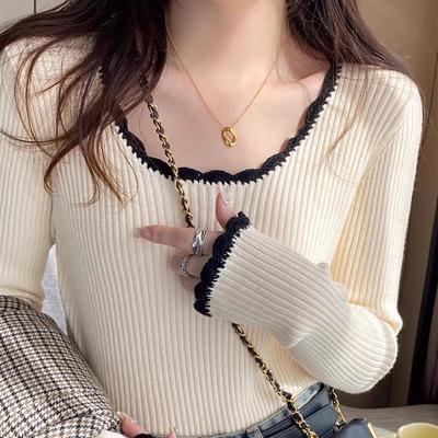 低领配大衣设计感针织衫上衣女春秋季洋气外穿内搭修身超好看毛衣