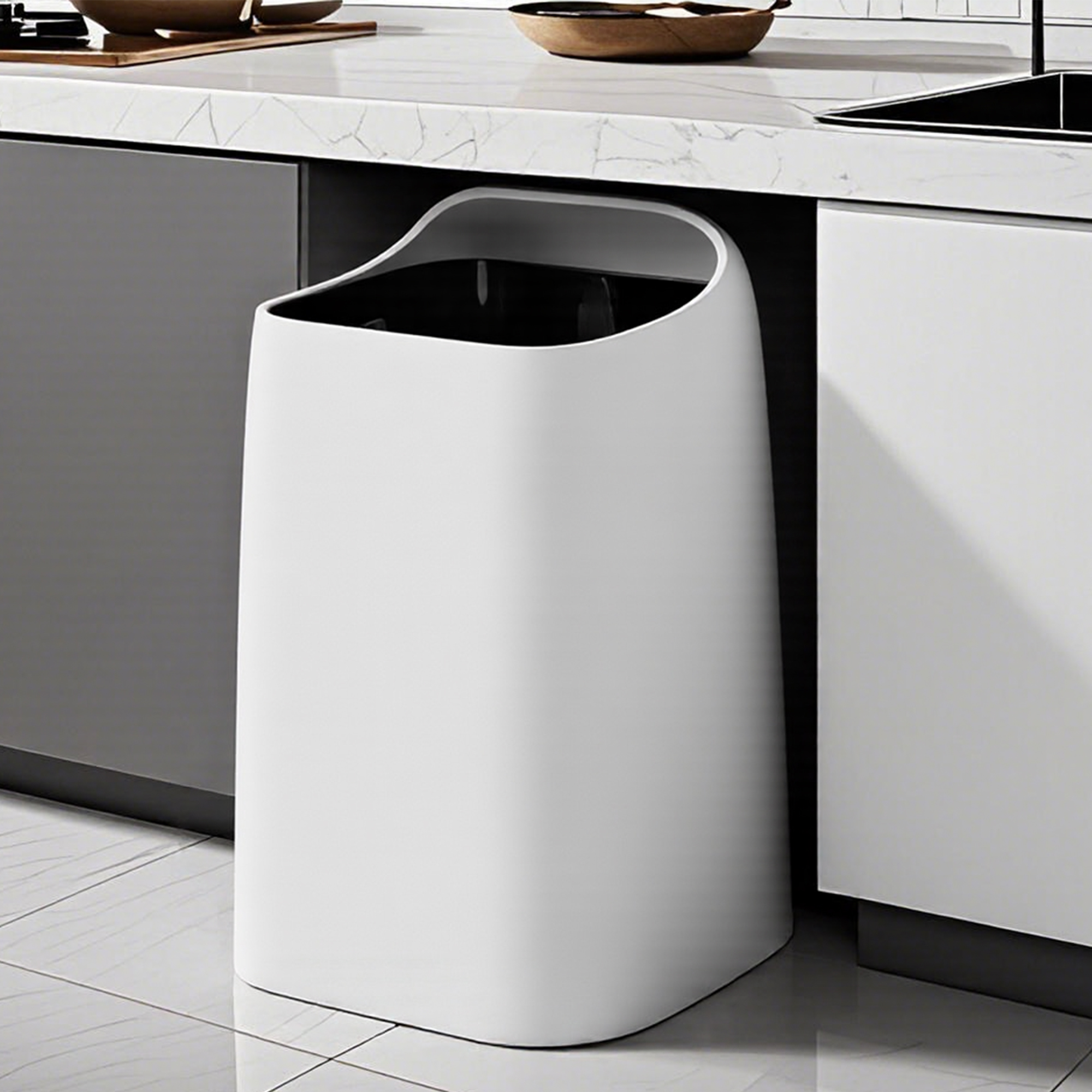 轻奢无盖简约北欧家用垃圾桶厨房