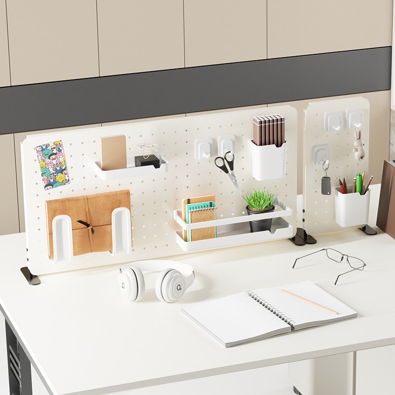 办公室书桌可立可夹式工位收纳展示架隔板桌面整理铁艺.组合置物