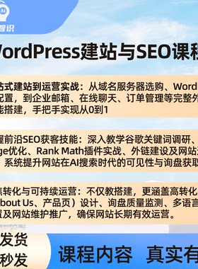 WordPress外贸独立建站教程与SEO优化实战零基础获取谷歌询盘教程