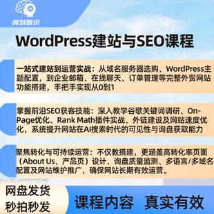 WordPress外贸独立建站教程与SEO优化实战零基础获取谷歌询盘教程
