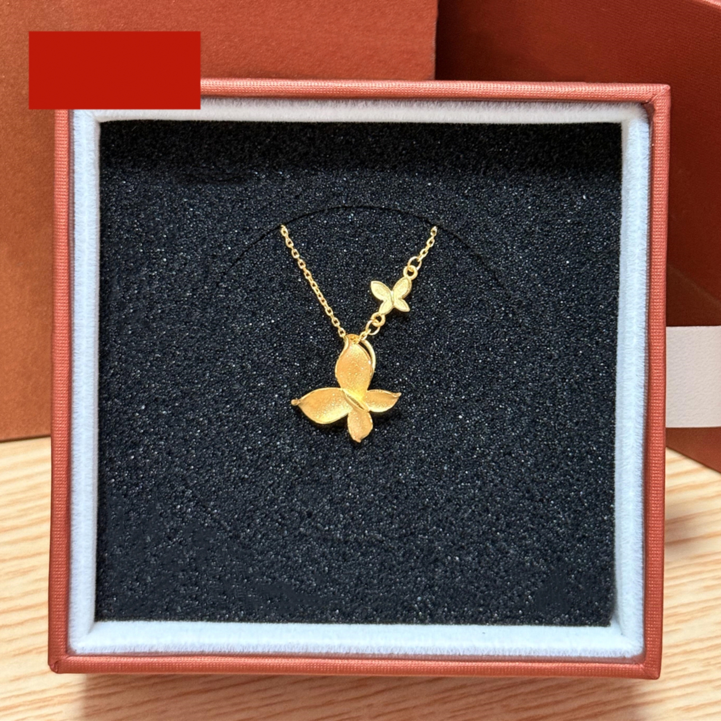 潮港福18K金满天星小福蝶项链潮