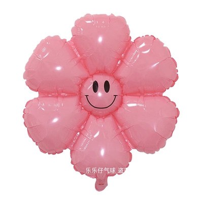 速发太花笑脸小雏礼气球彩色饰童生日派对装儿幼儿园地推小菊品