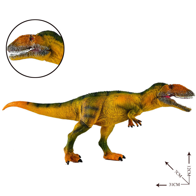 跨境新品鲨齿龙模型手嘴巴动实心办龙模型可模型霸王龙仿真恐龙